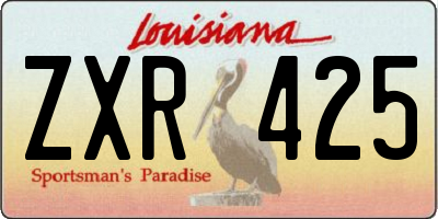 LA license plate ZXR425
