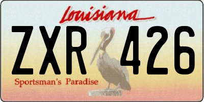 LA license plate ZXR426