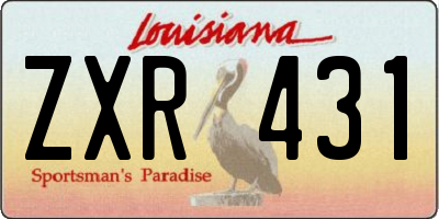 LA license plate ZXR431