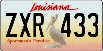 LA license plate ZXR433