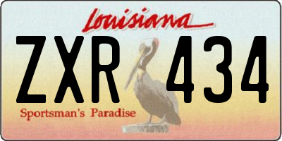 LA license plate ZXR434