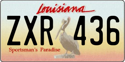 LA license plate ZXR436