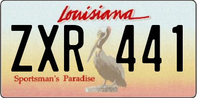 LA license plate ZXR441