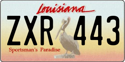 LA license plate ZXR443