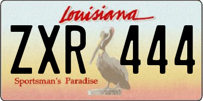 LA license plate ZXR444