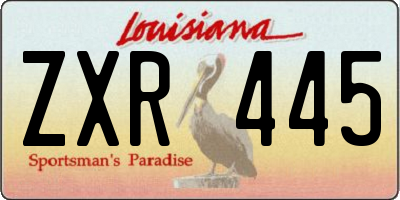LA license plate ZXR445