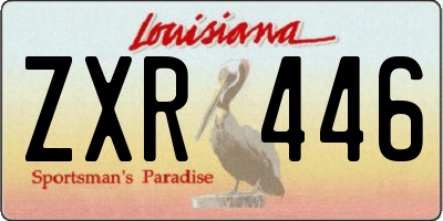 LA license plate ZXR446