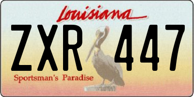 LA license plate ZXR447
