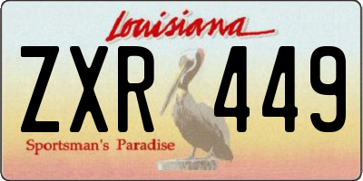 LA license plate ZXR449