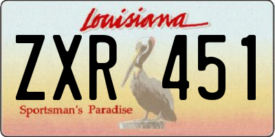 LA license plate ZXR451