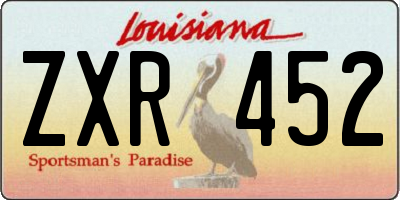LA license plate ZXR452
