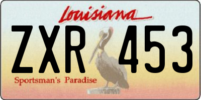 LA license plate ZXR453