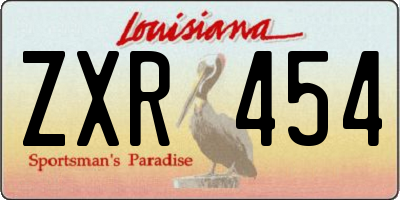 LA license plate ZXR454