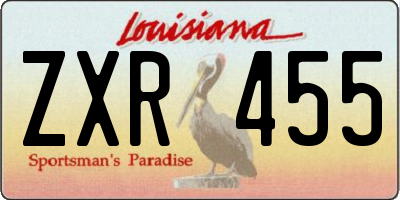 LA license plate ZXR455