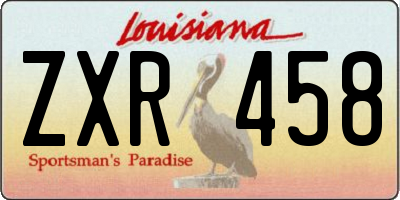 LA license plate ZXR458