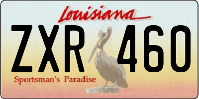 LA license plate ZXR460