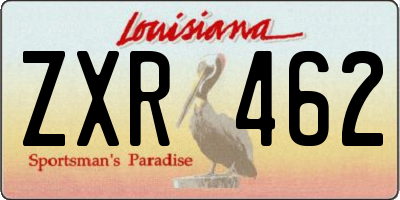 LA license plate ZXR462