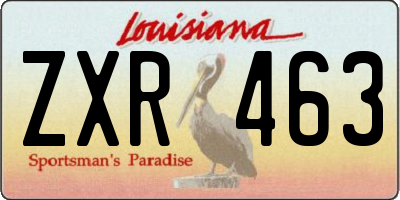 LA license plate ZXR463
