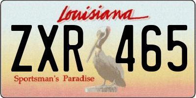 LA license plate ZXR465