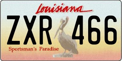 LA license plate ZXR466