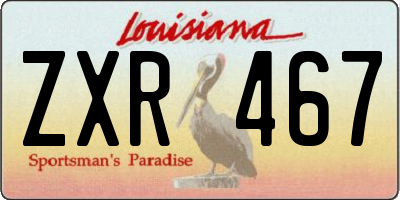 LA license plate ZXR467