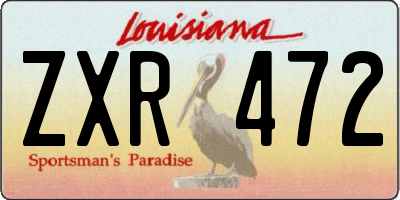 LA license plate ZXR472