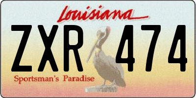 LA license plate ZXR474