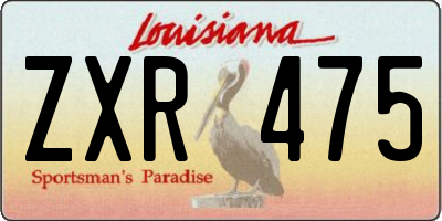 LA license plate ZXR475