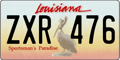 LA license plate ZXR476