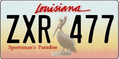 LA license plate ZXR477