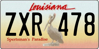 LA license plate ZXR478