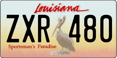 LA license plate ZXR480