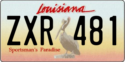 LA license plate ZXR481