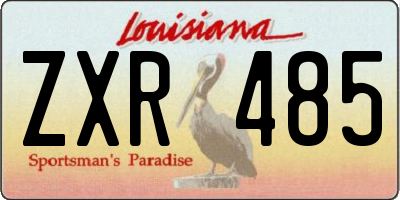 LA license plate ZXR485