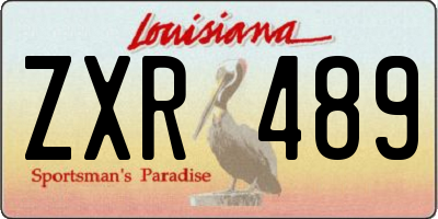 LA license plate ZXR489