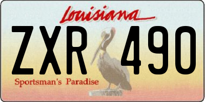 LA license plate ZXR490