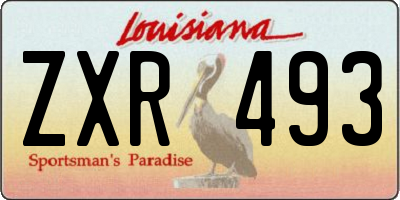 LA license plate ZXR493