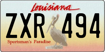 LA license plate ZXR494