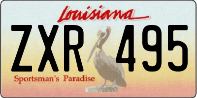 LA license plate ZXR495