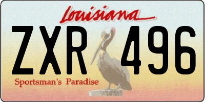 LA license plate ZXR496