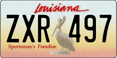 LA license plate ZXR497