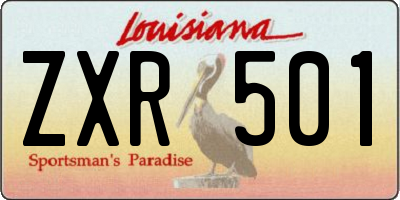 LA license plate ZXR501