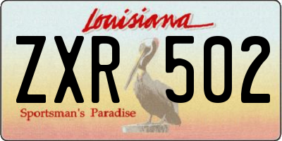 LA license plate ZXR502