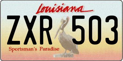 LA license plate ZXR503