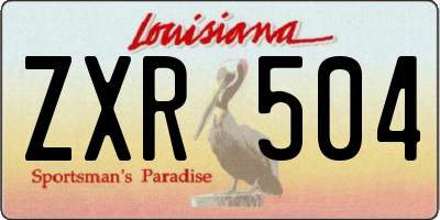 LA license plate ZXR504