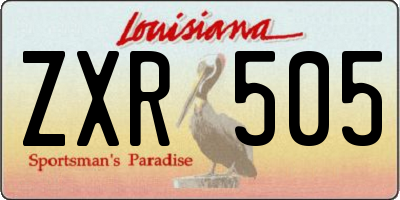 LA license plate ZXR505