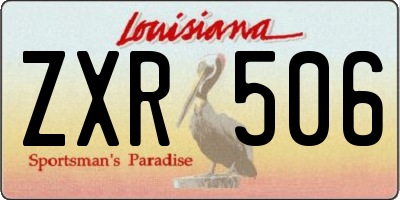 LA license plate ZXR506