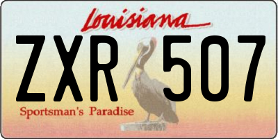 LA license plate ZXR507