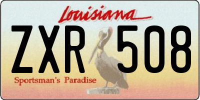 LA license plate ZXR508