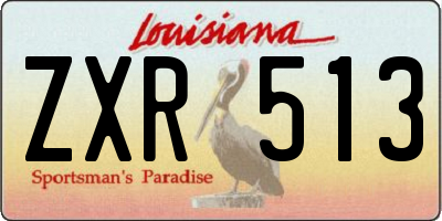 LA license plate ZXR513